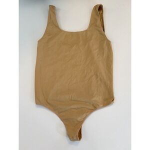 SKIMS Scoop Neck Thong Bodysuit Nude Size L G Shapewear Stretch Control